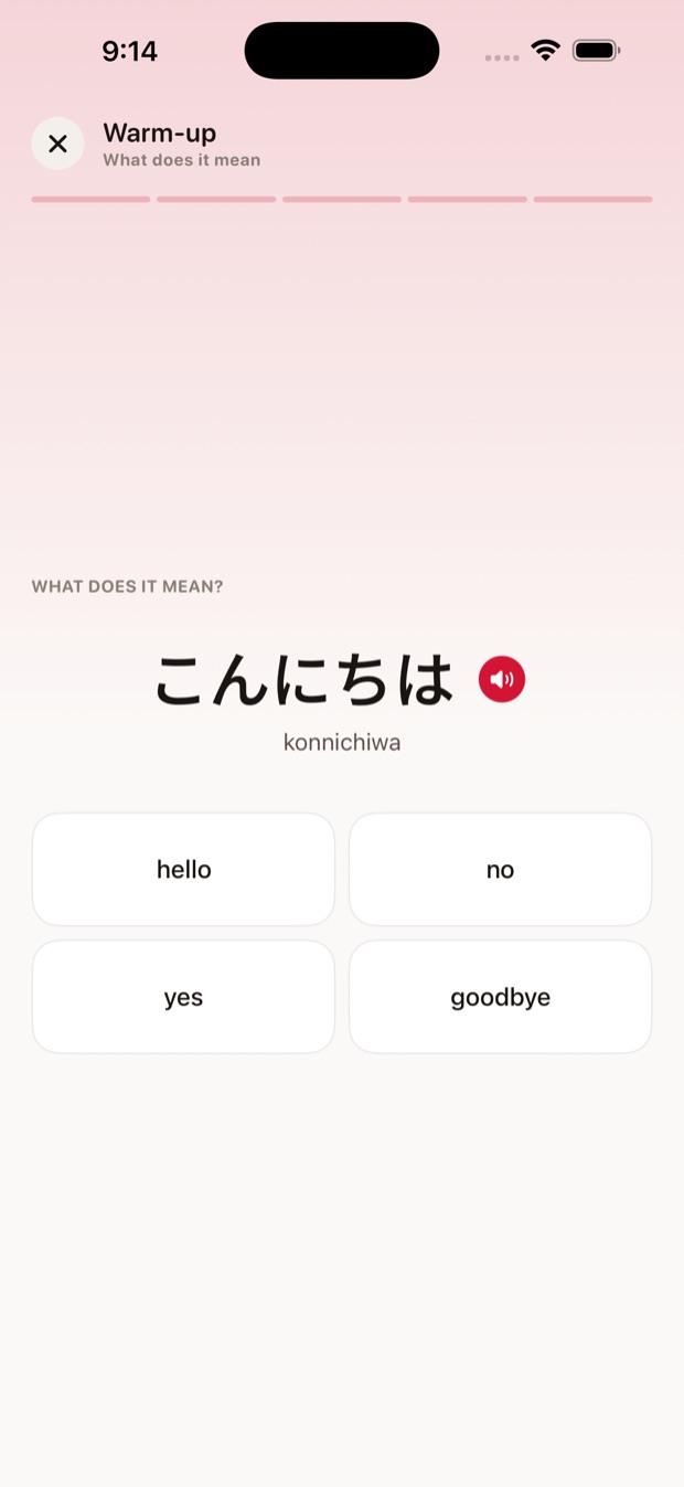 A lesson asking what konnichiwa means